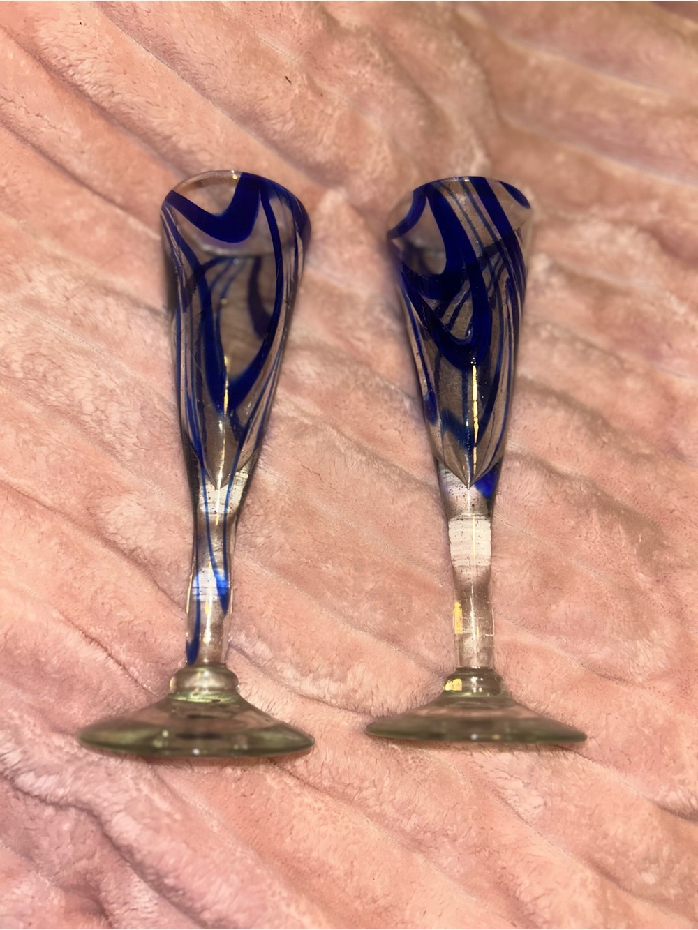 vintage handblown art glass stems, closely resembling the popular Pier 1 "Swirl